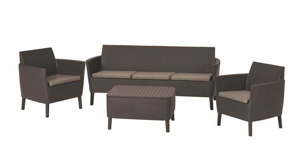 Allibert SALEMO 3 seater Zahradní polyratanový set - hnědá Allibert