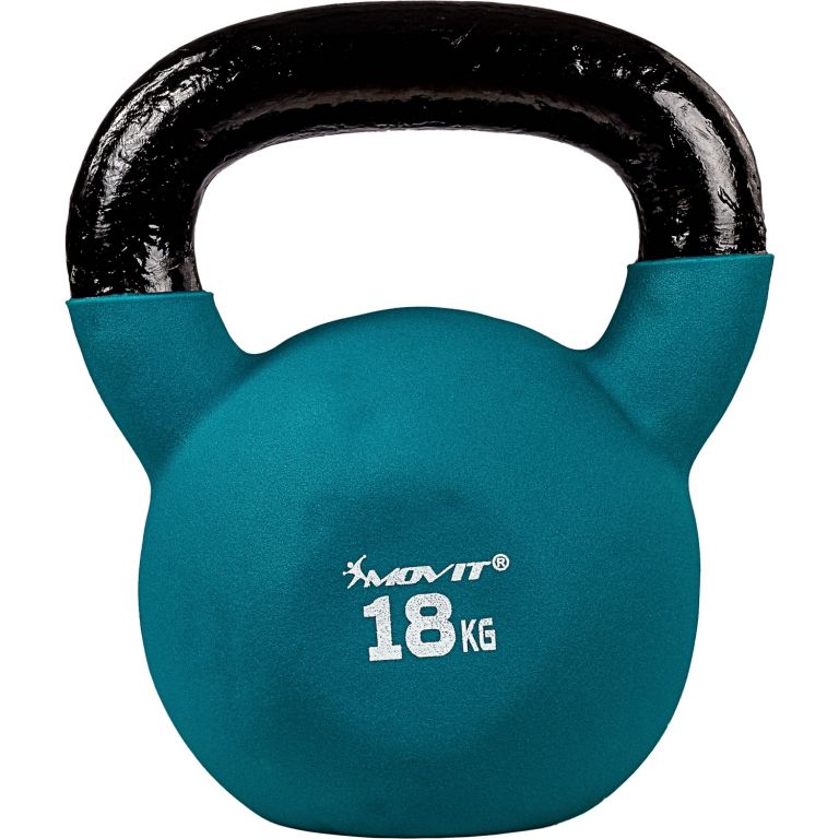 MOVIT 63647 18 kg Kettlebell litina neoprenová petrolová barva MOVIT