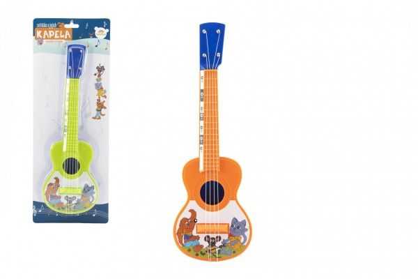 Ukulele/kytara plast 40cm s trsátkem Zvířátka a jejich kapela 2 barvy na kartě Teddies