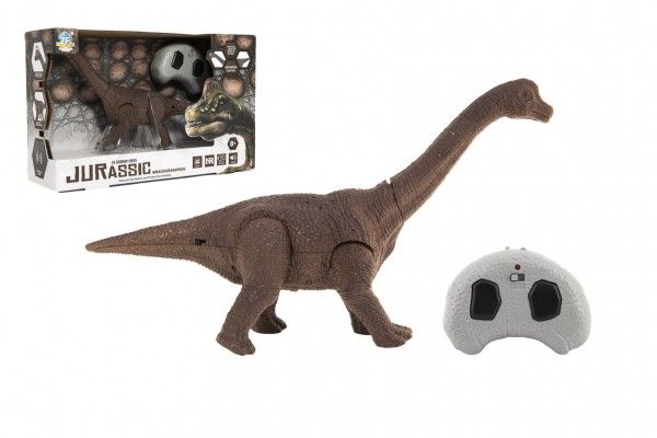 Dinosaurus na ovládání IC plast 27cm na baterie se světlem se zvukem v krabičce 33x21x10cm Teddies