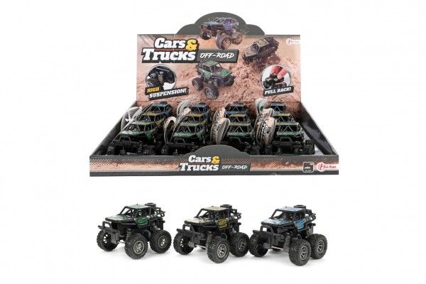 Teddies Auto monster truck mini plast 9x7cm odpružené na zpětné natažení Teddies