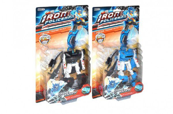 Transformer auto/robot policie plast 18 cm asst na kartě Teddies