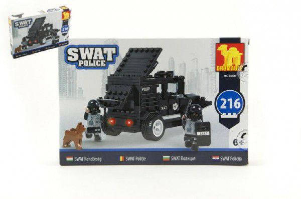 Teddies Dromader SWAT Policie 49445 Stavebnice Auto 216ks v krabici 32x21x5cm Teddies