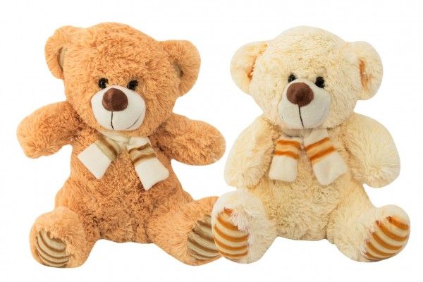 Medvěd sedící se šálou 2 barvy 35 cm Teddies